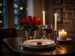 romantic dinner setting