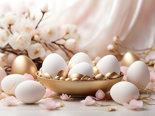 Easter egg golden basket 