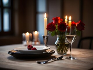 romantic dinner setting