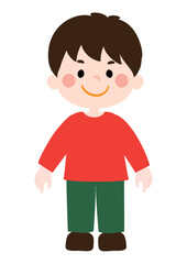にっこりとほほ笑む幼い男の子のベクターイラスト