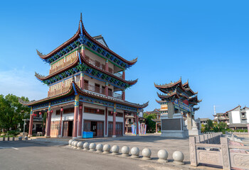 Obraz premium Pavilions in the rice noodle town, Mengzi, Yunnan, China.