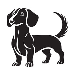 Modern Dachshund silhouette designed for clean and minimal appeal - Dachshund illustration - minimal Dachshund vector - dog silhouette
