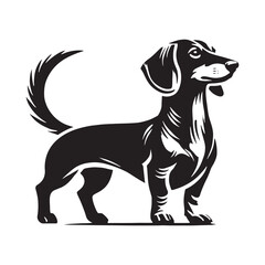 Simple and bold Dachshund silhouette with defined proportions - Dachshund illustration - minimal Dachshund vector - dog silhouette

