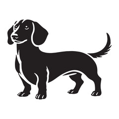 Clean and stylish Dachshund silhouette for modern visual projects - Dachshund illustration - minimal Dachshund vector - dog silhouette
