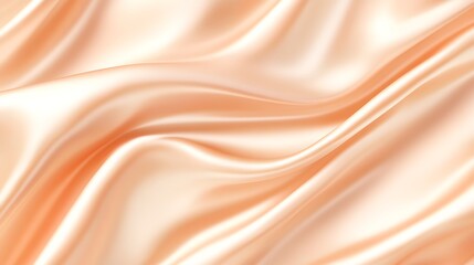 Elegant Draped Peach Colored Silk Fabric Texture