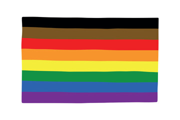 Obraz premium Colorful Gay pride flag Happy pride day LGBTQ community Pride Month Vector hand drawn doodle for posters, stickers, logo, cards