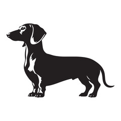 Well-defined Dachshund silhouette designed for versatile applications - Dachshund illustration - minimal Dachshund vector - dog silhouette
