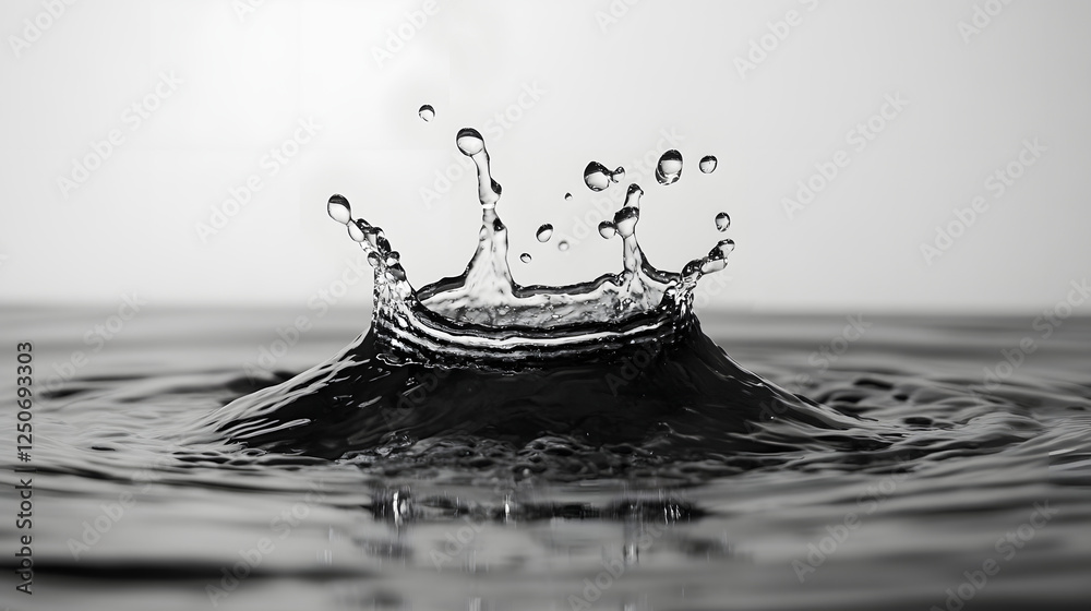 Leinwandbilder captivating splash of pristine water droplet in motion high speed photograph showcasing the dynamic 