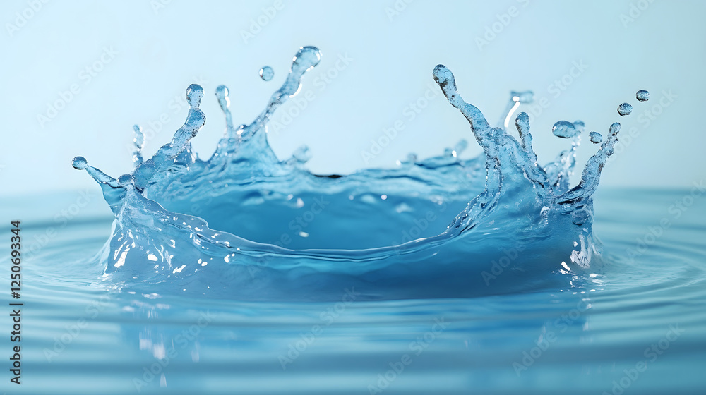 Aufkleber Captivating splash of refreshing water droplets frozen in time capturing the dynamic movement and energy of a fluid transparent natural scene