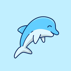 Obraz premium Happy and Cute Dolphin Jumping