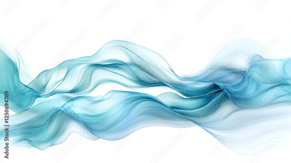 Poster mesmerizing abstract background with swirling flowing liquid dynamics in soft soothing shades of blu