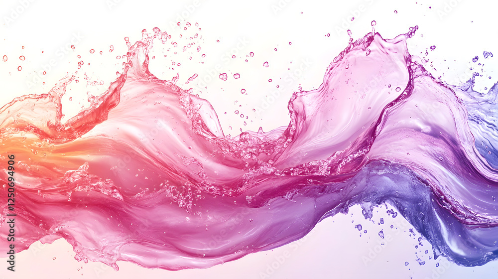 Aufkleber Mesmerizing Liquid Splash of Vibrant Color in Abstract Motion   A captivating digital artwork featuring a dynamic and fluid explosion of colors creating a visually stunning and ethereal composition