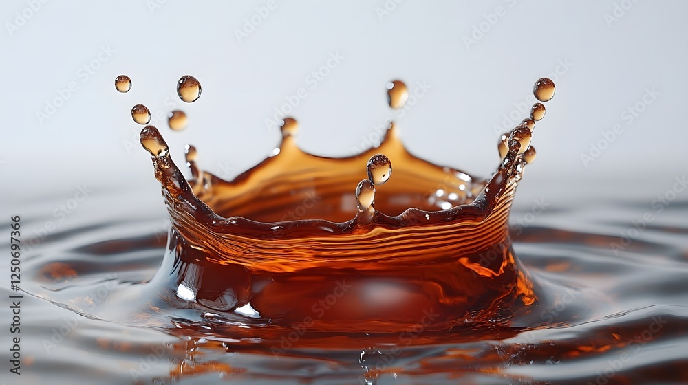 Aufkleber Stunning and mesmerizing image of a crown shaped water splash with a dynamic flow of rippling reflections delicate droplets and a sense of energy and fluidity
