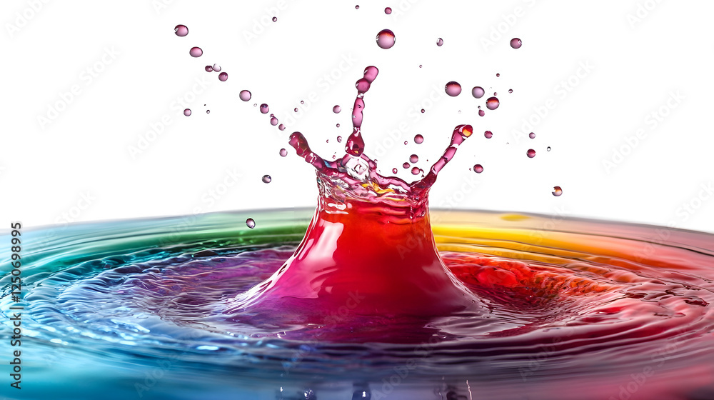 Aufkleber vibrant liquid splash with dynamic colorful ripples and motion abstract water droplet explosion effe