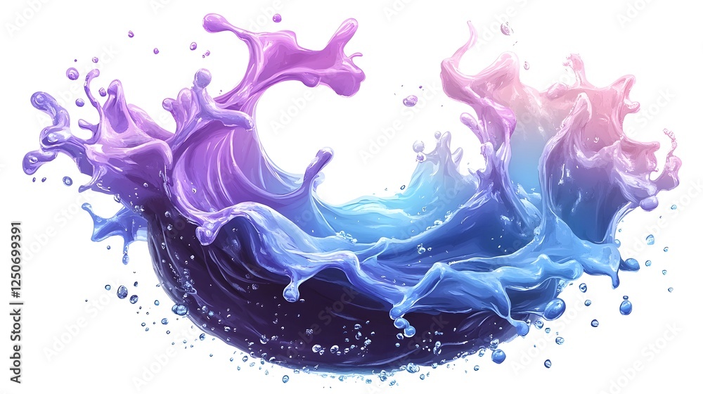 Aufkleber vibrant swirling abstract color splash digital of waves and motion captivating dynamic image with fl
