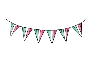 Fototapeta premium Colorful garland Abrosexual pride flag Happy pride day LGBTQ community Pride Month Vector hand drawn doodle for posters, stickers, logo, cards