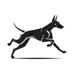 Afghan Doberman Pinscher silhouette capturing the breed’s powerful form - Doberman Pinscher illustration - minimal Doberman Pinscher vector - dog silhouette
