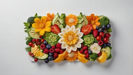 Fruit and Vegetable Carving: Colorful Floral Arrangement