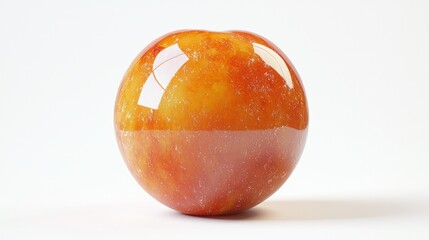 A golden apricot with a soft orange finish against the white background, isolated perfectly,