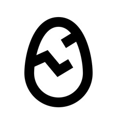 Cracked Egg - Simple Minimalist Misc Icon for Design Interfaces