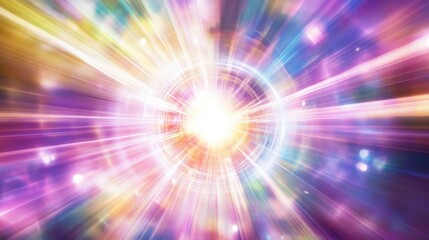 Obraz premium Stunning Abstract Light Burst Design: A Colorful Energy Explosion