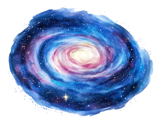 Spiral galaxy watercolor painting