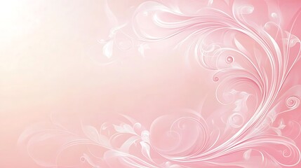 Delicate Pink Floral Swirls Abstract Design