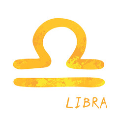 Hand drawn libra zodiac sign Esoteric symbol doodle Astrology clipart Element for design