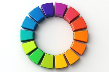 Circular chart with bright segments, against white background