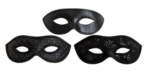 Black Eye Mask on White Surface, Relaxation Tools, Sleep Aid Accessories, PNG Transparent