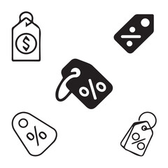 Price, Discount, tag, sale, card, square, paper vector design icon symbol set 