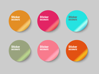 Sticer circle dicut on gray background for decoration