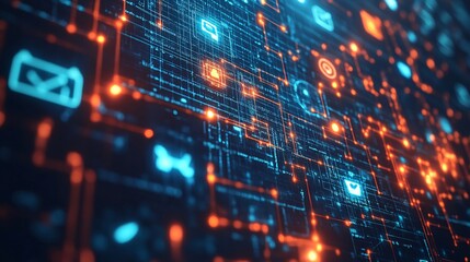 Obraz premium Visually Appealing Representation of Social Media Connections Network