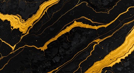 Elegant Black and Gold Marble Texture Background