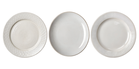 Ceramic Plate on White Surface, Clean and Classic Tableware Design, PNG Transparent