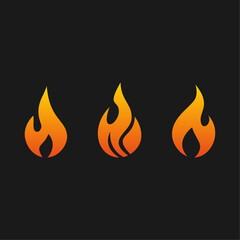 Fire Flame Icons Set Burning Flame Symbols Fiery Flame Graphics Hot Flame Elements Inflammable Flame Shapes