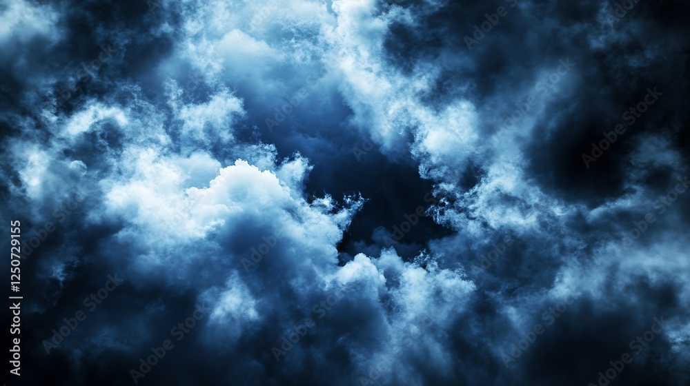 Poster dramatic dark storm clouds swirling menacingly in a moody and atmospheric sky : generative ai