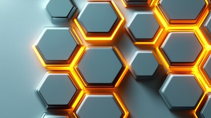 Glossy hexagon with glowing accents, against white background