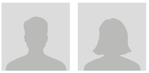 Simple Gray Avatar Icons Representing Male And Female Profiles. Vector Minimalist Design With A Professional Touch