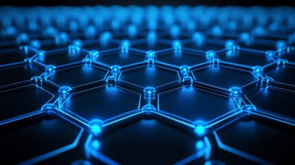 Naklejka premium Abstract Hexagonal Network Design: A Futuristic Technological Visualization