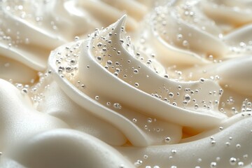 A white frosting with silver sprinkles on it