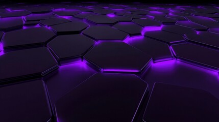 Stunning Dark Purple Hexagonal Geometric Design for Technology Backgrounds