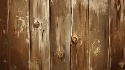 Obraz premium Detailed brown wooden planks texture with knots and a weathered surface