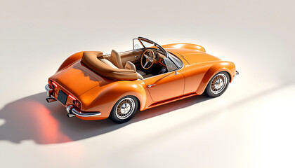 Classic Orange Convertible: Sunlit Elegance in Retro Style