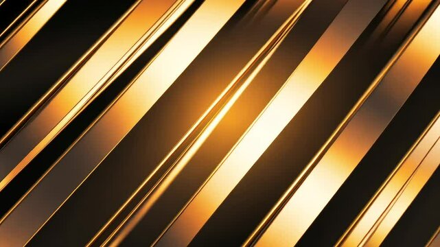 Luxurious gold metallic stripes: abstract background with smooth reflective surfaces