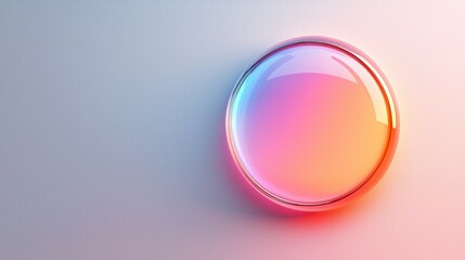 Minimalist like button in soft gradients, against white background