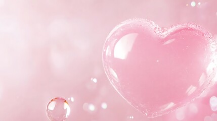 Pink Heart Shaped Bubble With Smaller Bubbles