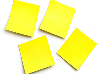 yellow sticky notes isolated on a white background