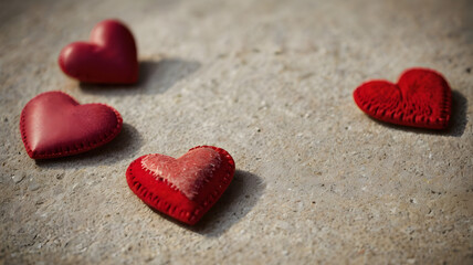 Fototapeta premium red hearts on a wooden background, valentine day´s, ai generated