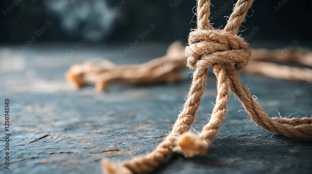 Poster natural rope arranged artistically on a textured surface showcasing craftsmanship and detail : gener
